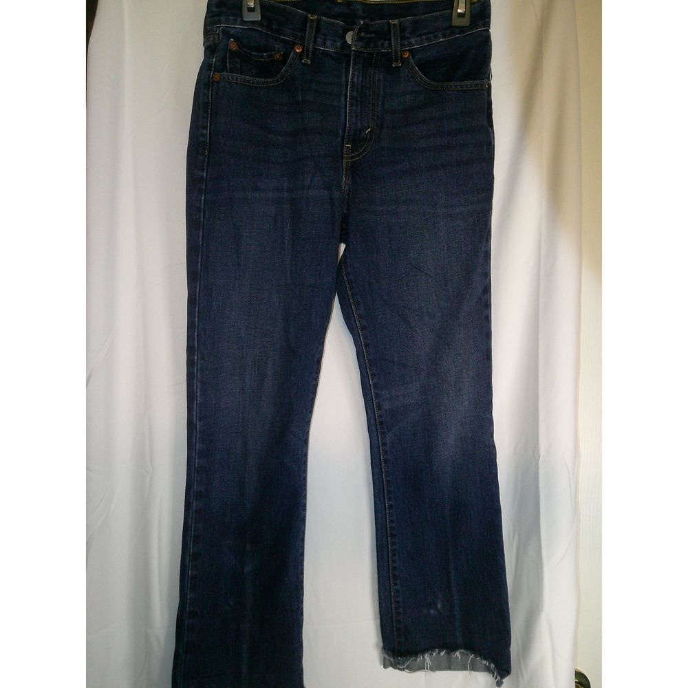 Levi Strauss Co Womens Dark Wash Bootcut Jeans Raw Hem Size 27